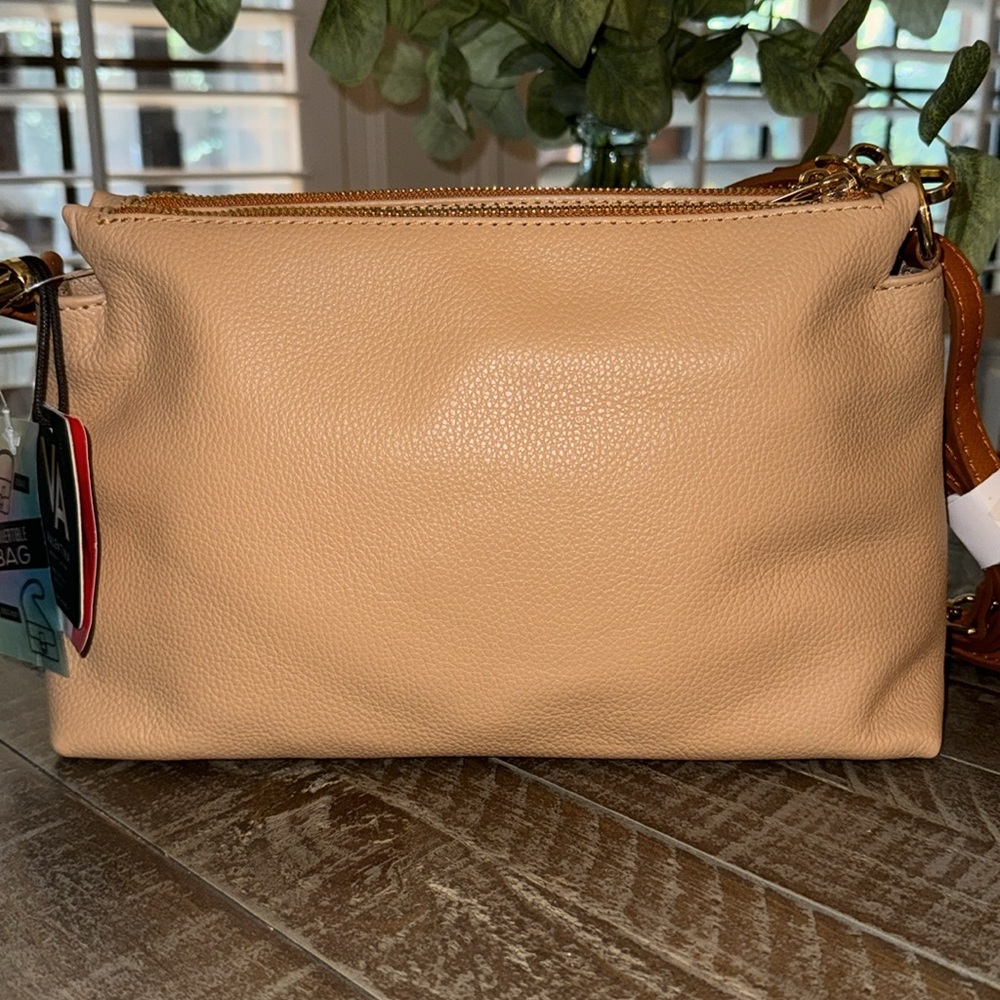 NWT, Valentina crossbody in pebbled leather in nutmeg. - Picture 4 of 10